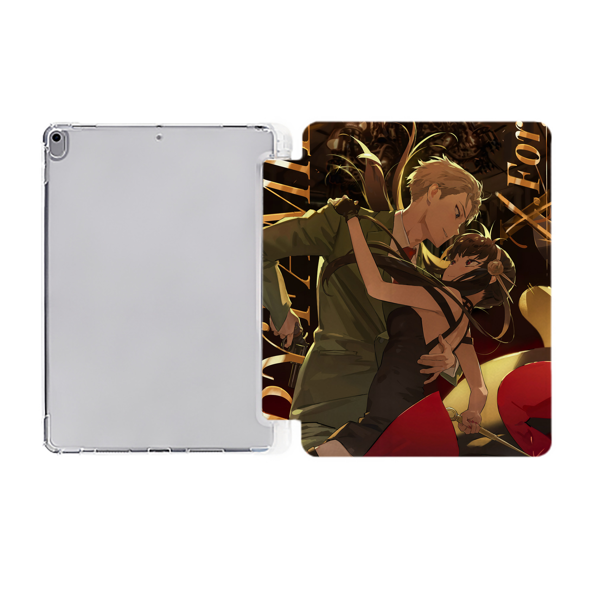 （画像用） SPY×FAMILY间谍家家酒 IPad ケース ペン収納付き 三つ折りスタンド PUレザー×シリコン 対応機種9.5/10.5/10.9インチ